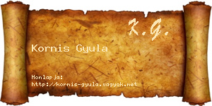 Kornis Gyula névjegykártya