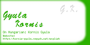 gyula kornis business card